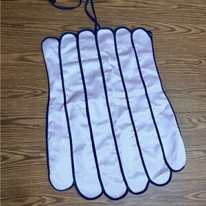 Mini Dress S/M pink Striped Scalloped Satin Halter Zipper Dress